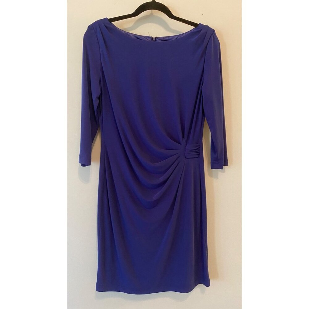 Tahari Dress Arthur S. Levine Blue Side Drape 10 Petite